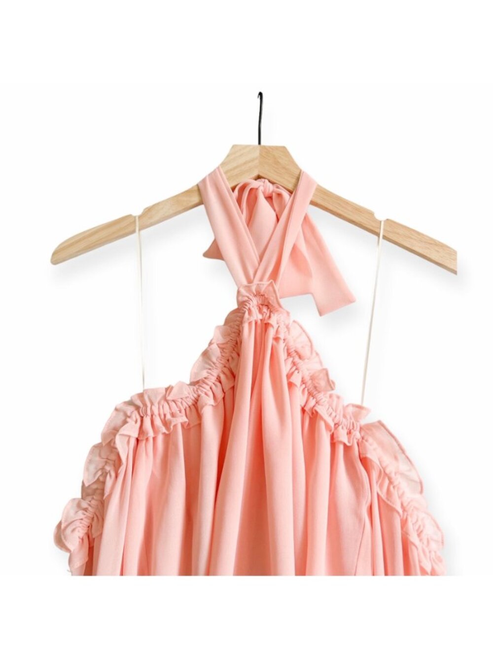 New with Tag MISA Pink Chiffon Lively Off the Shoulder Blouse, Size S - Picture 9 of 15